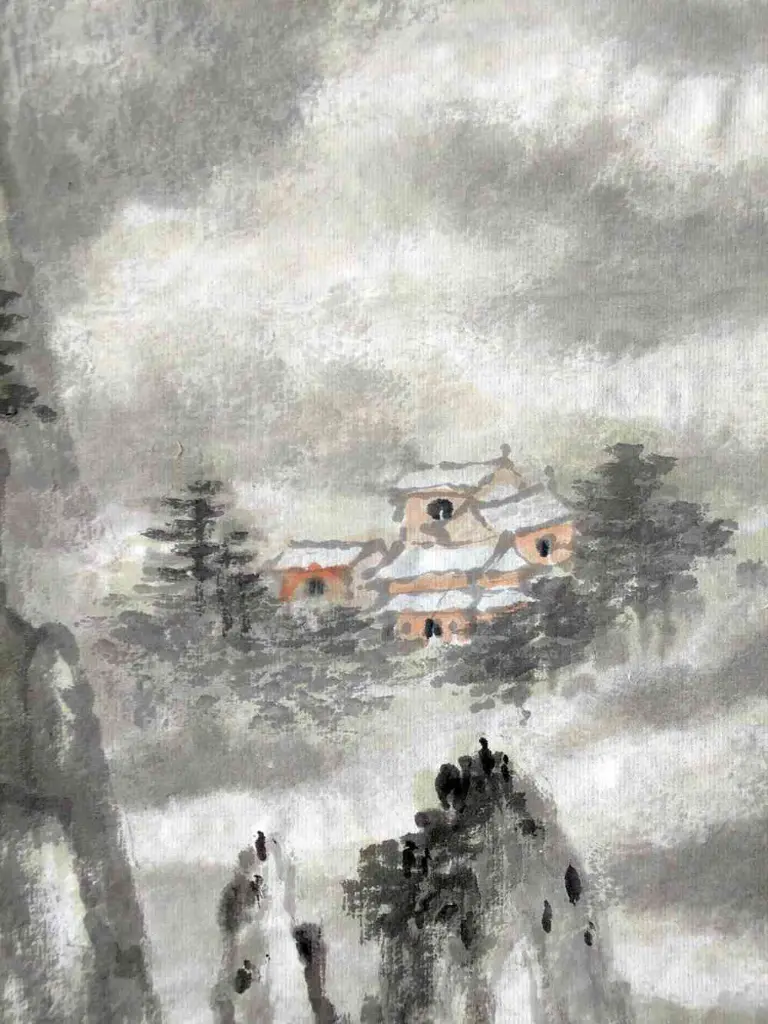 Landscape Paintings In China Fishing Alone on the Cold River